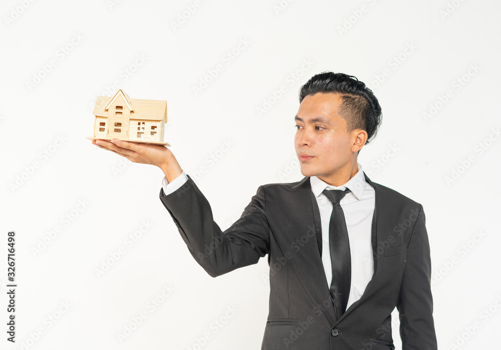 Businessman house agent with investment concept. Businessman house agent with investment concept.