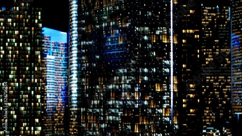 Wallpaper Mural Skyscrapper in the business quarter in the night Torontodigital.ca