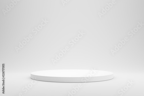 Fotografia, Obraz Empty podium or pedestal display on white background with cylinder stand concept