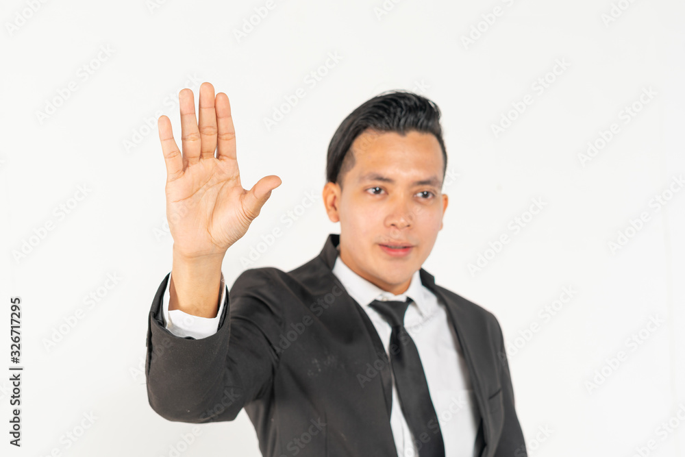 Businessman hand with white background. Focused on hand. Businessman hand with white background. Focused on hand.