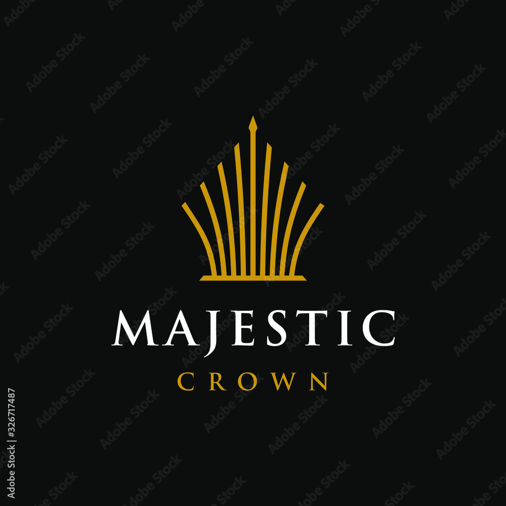 elegant, luxury and simple crown logo icon line outline symbol vector ...