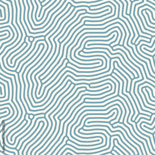 Seamless vector abstract pattern with rounded irregular compound lines, inspired by nature. Modern repeatable background.