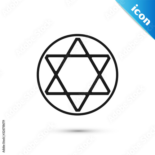 Grey Star of David icon isolated on white background. Jewish religion symbol. Symbol of Israel. Vector Illustration