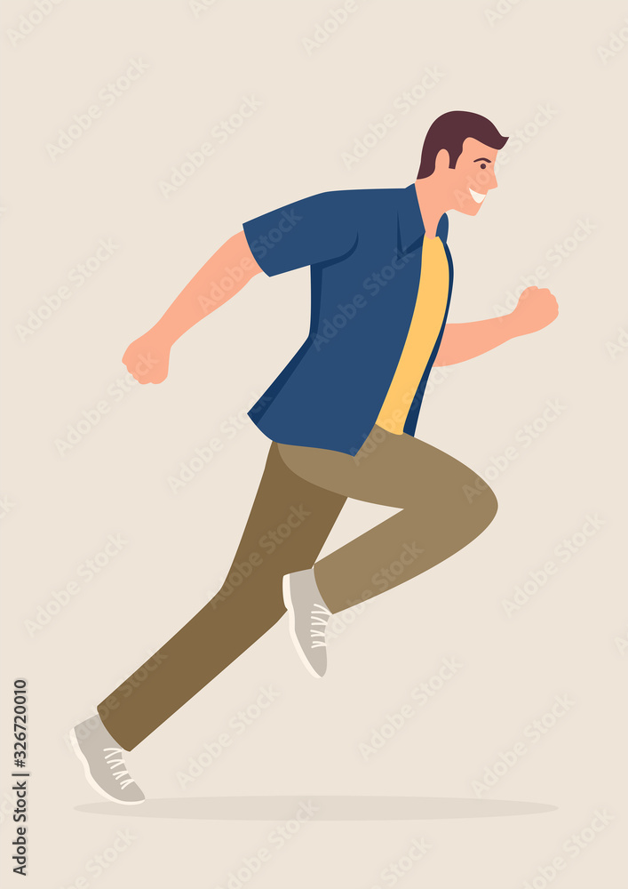 Cartoon illustration of a man running