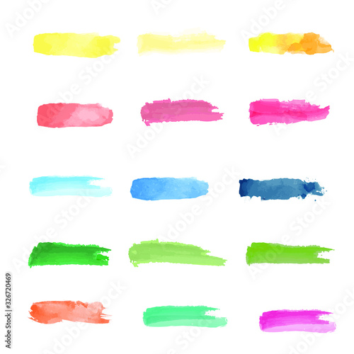 Colorful paint strokes. Vector collection.
