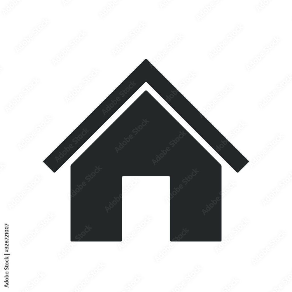 Home icon. House symbol. Simple flat shape building logo sign. Black silhouette isolated on white background. Vector illustration image. Home icon. House symbol. Simple flat shape building logo sign. Black silhouette isolated on white background. Vector illustration image.