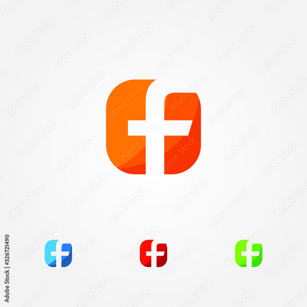 Obraz premium Letter F app style logo vector symbol