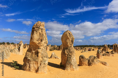 The Pinnacles Dessert famous for its limestone rock formations, in Nambung National Park, Western Australia