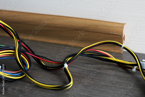 Fotografie Floor plinth and electric cable, repair and design