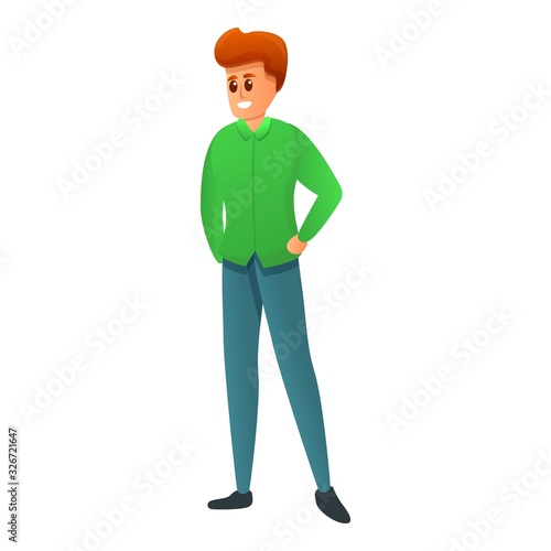 Happy adolescent icon. Cartoon of happy adolescent vector icon for web design isolated on white background