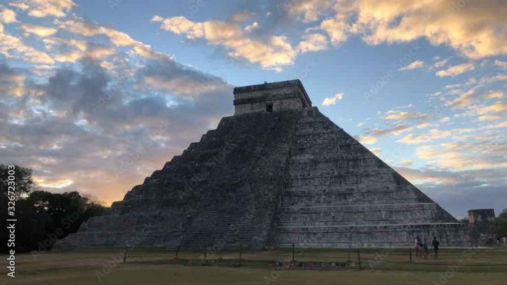 Mexico: Mayan Pyramid Kukulcan Temple in Silhouette, Chichen Itza Mexico: Mayan Pyramid Kukulcan Temple in Silhouette, Chichen Itza