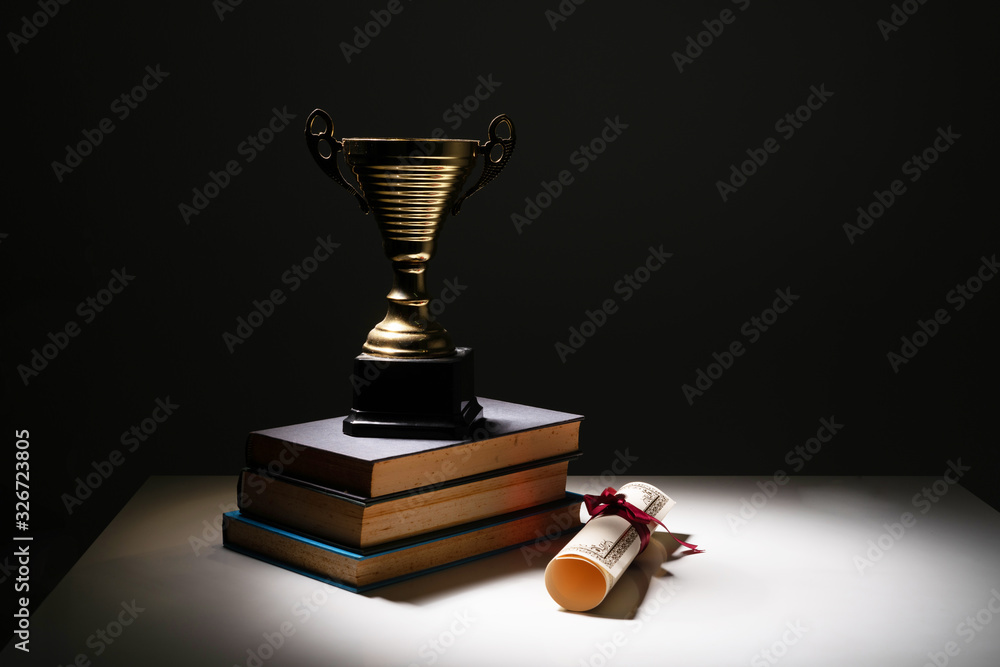 Trophy with education concept Trophy with education concept