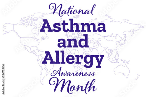 May is Asthma and Allergy Awareness Month. Holiday concept. Template for background, banner, card, poster with text inscription. Vector EPS10 illustration.