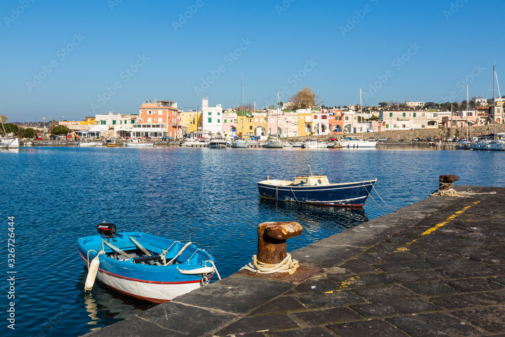Procida (Italy) - Chiaiolella bay with its colored houses