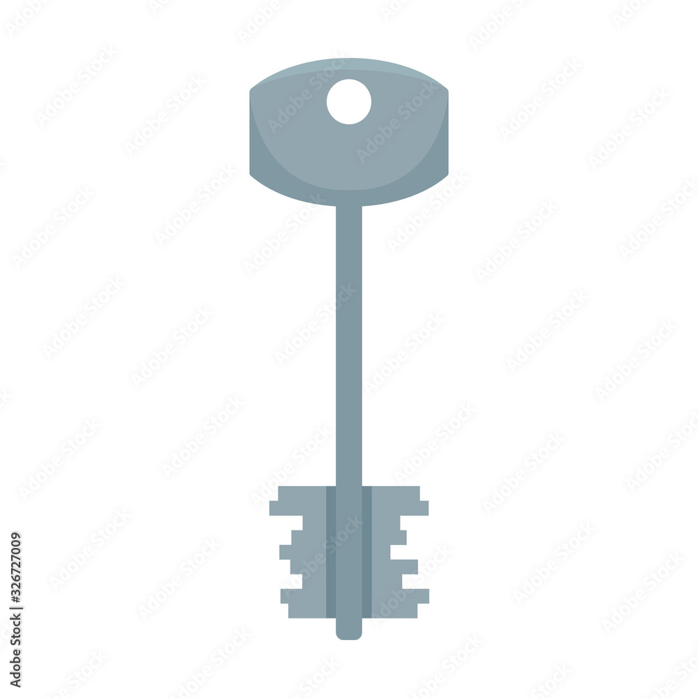 Key for lock flat illustration. Vector Key for lock in flat style isolated on white background. Element for web, game and advertising Key for lock flat illustration. Vector Key for lock in flat style isolated on white background. Element for web, game and advertising