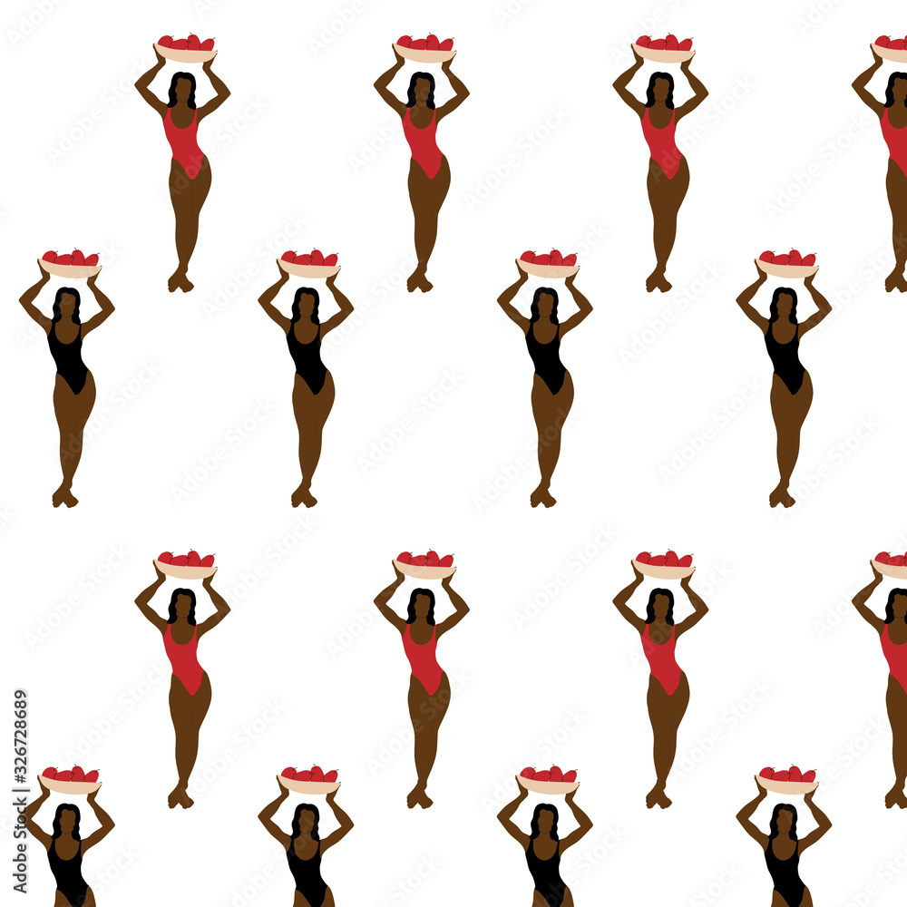 Vector pattern with hand drawn illustration of women isolated. Creative artwork. Template for card, poster, banner, print for t-shirt, pin, badge, patch. Vector pattern with hand drawn illustration of women isolated. Creative artwork. Template for card, poster, banner, print for t-shirt, pin, badge, patch.