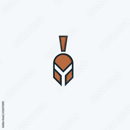 Gladiator helmet logo design template vector