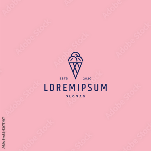 Ice cream logo design template vector