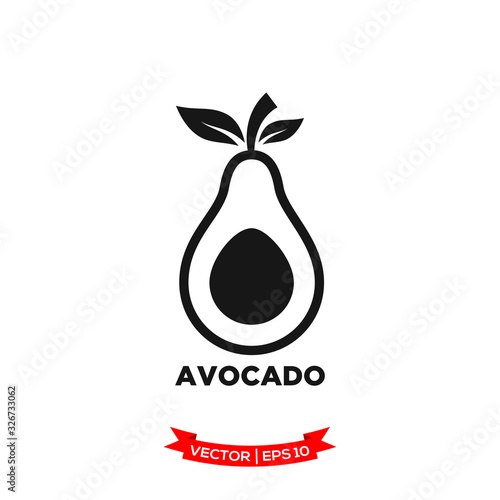 Fototapeta avocado icon vector logo template