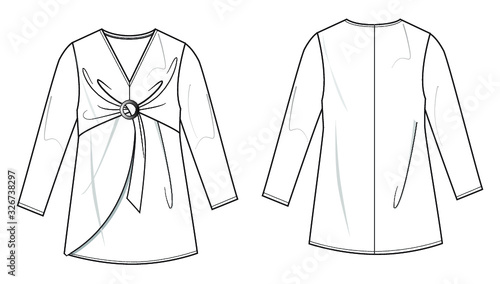 vector illustration of womens fashion top blouse