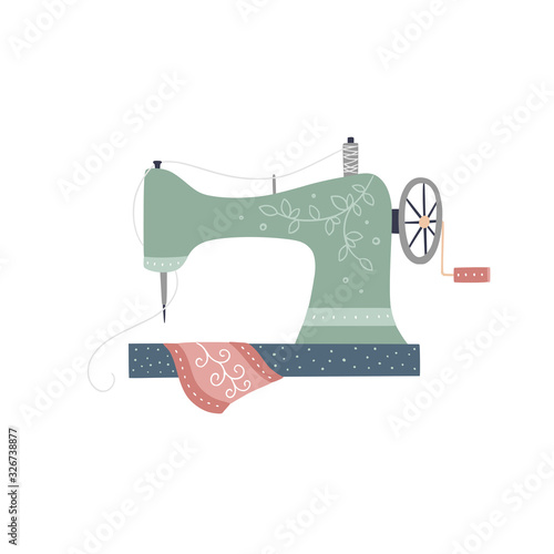 Sewing machine vector illustration on white background