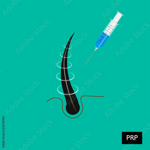Hair root icon. PRP procedure. Use a picture for packaging and advertising hair care products