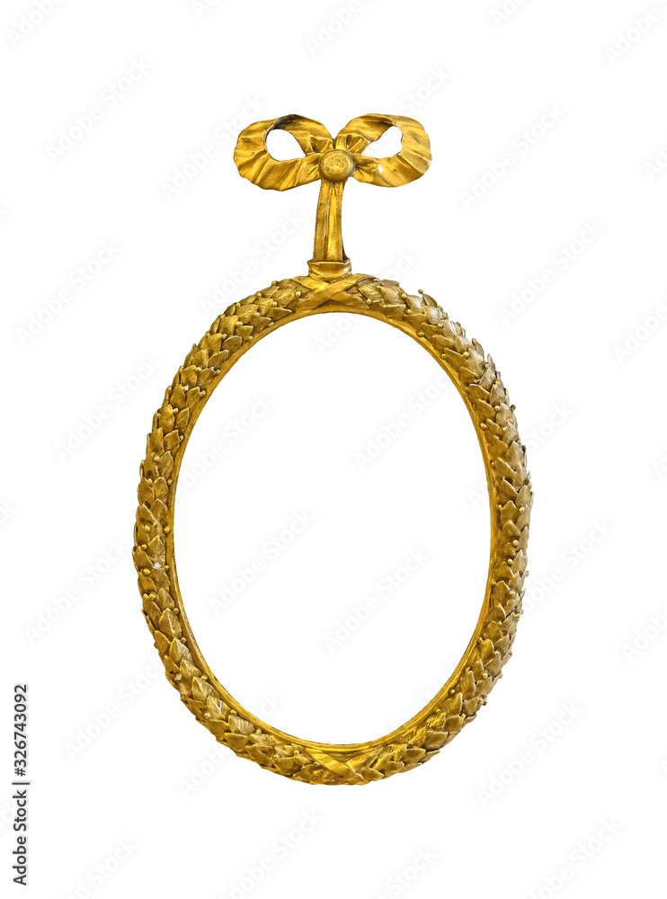 Golden frame for paintings, mirrors or photo isolated on white background Golden frame for paintings, mirrors or photo isolated on white background