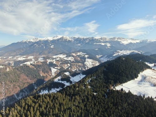 Romanian mountains covered in snow ( Cheile Gradistei )  photo