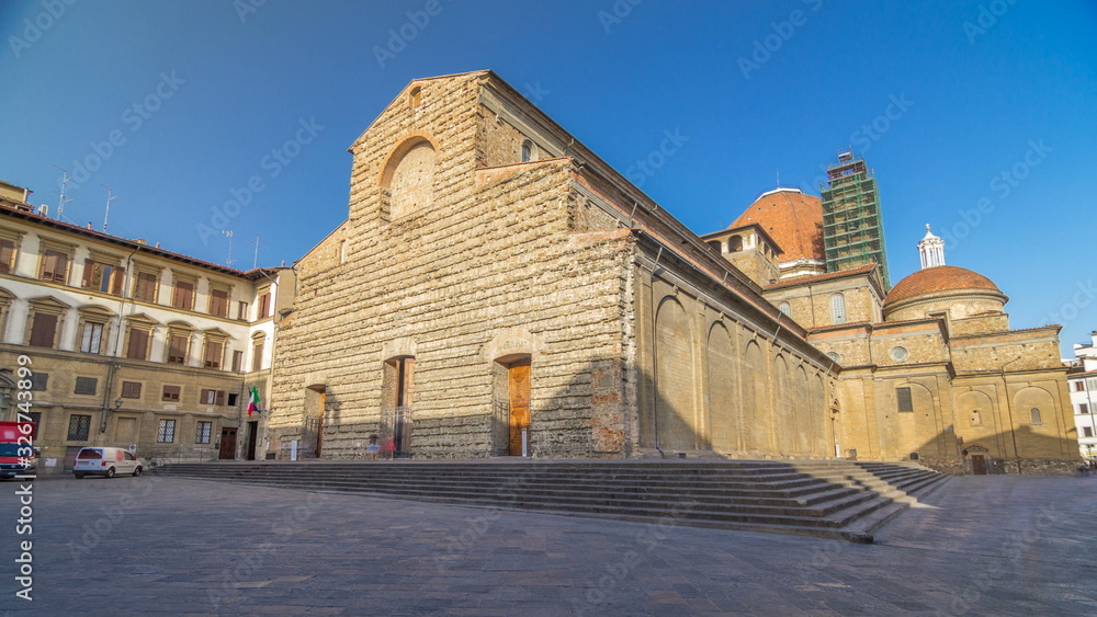 Basilica di San Lorenzo Basilica of St Lawrence timelapse  in Florence city.