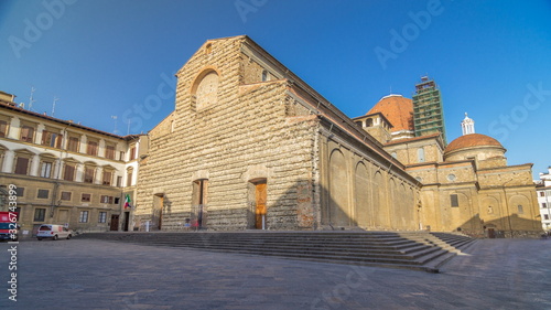 Basilica di San Lorenzo Basilica of St Lawrence timelapse  in Florence city.