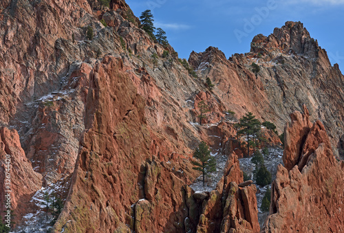 Landscape of rock formations, Garden of the Gods, Rocky Mountains, Colorado, USA