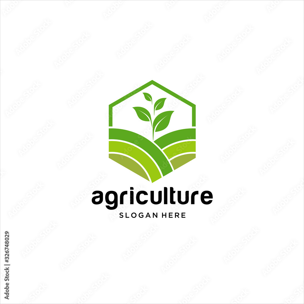 Agriculture Logo Template Design Vector, Emblem, Design Concept, Creative Symbol, Icon