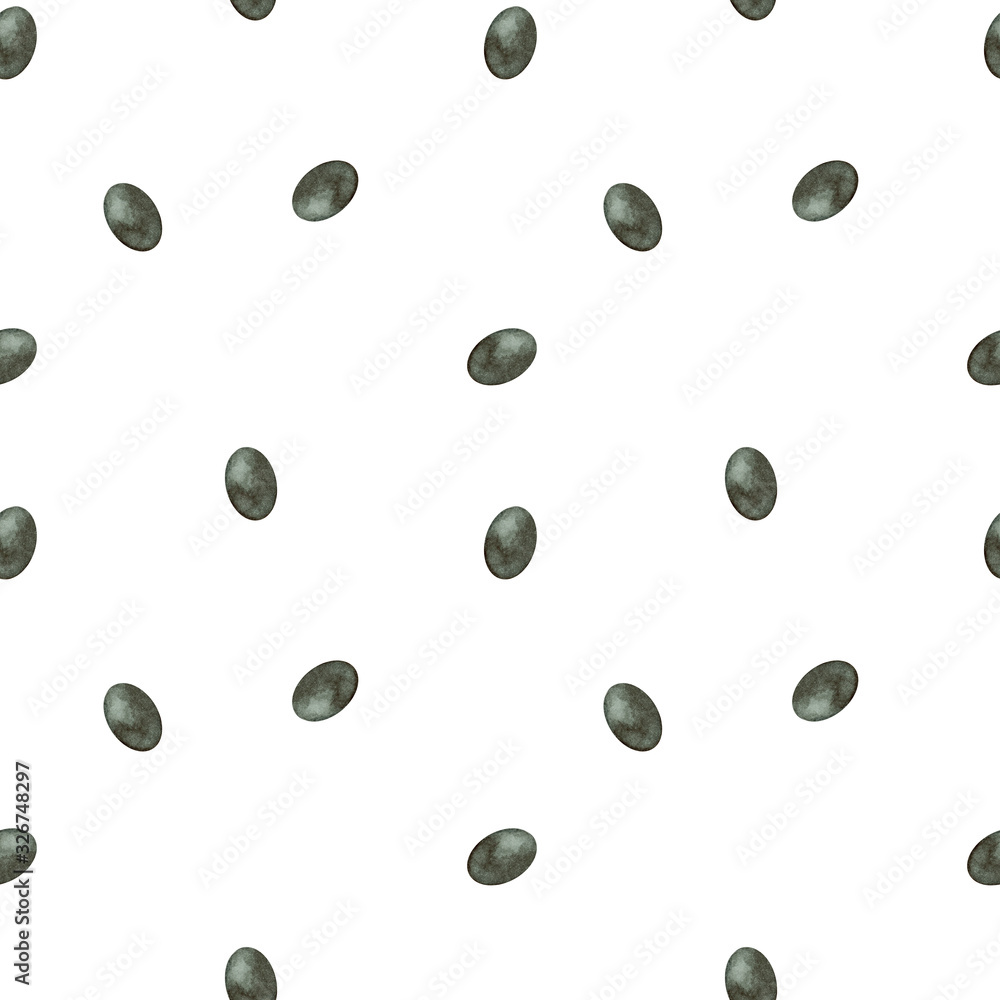 Watercolor hand drawn seamless pattern with olive tree green fruit on trendy monochrome earthy hue isolated on white background. Good for textile, wrapping paper, background, design etc.