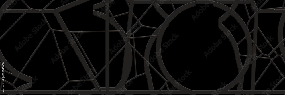Metal grid- 3d illustration. Construction block- metallic cell. Abstract pattern- simple background design