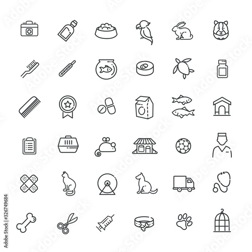 Outline web icon set - pet, pet shop