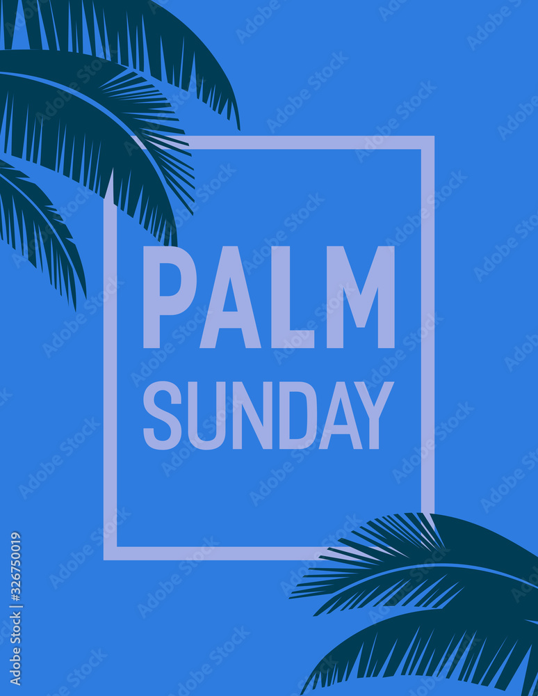 Obraz premium Palm Sunday holiday frame vector background