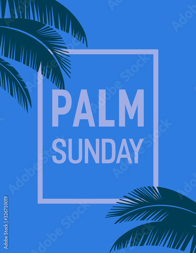 Palm Sunday holiday frame vector background