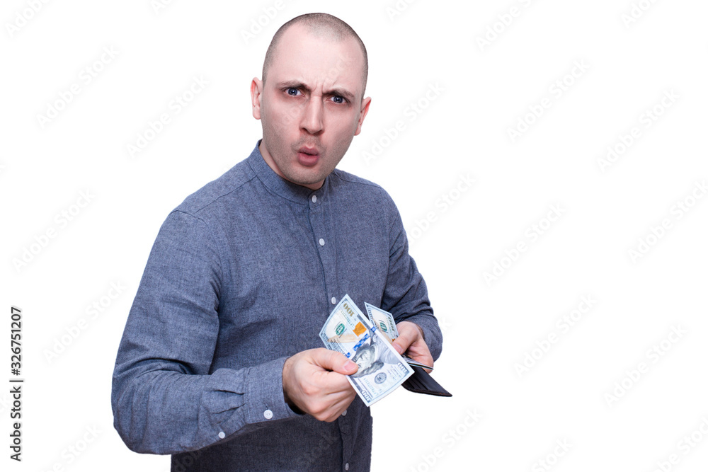 Man with cash surprised about the price