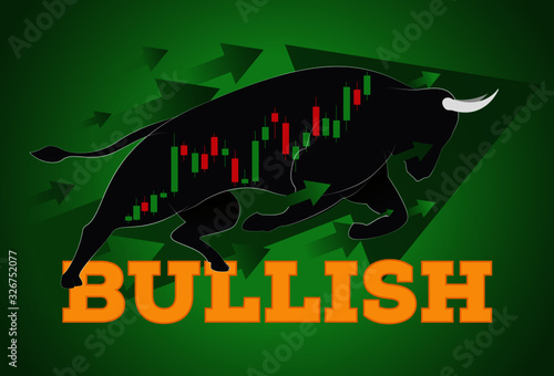 A stock market illustration of the bullish movement of the shareholders