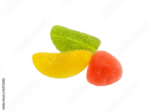 Jelly candies  isolated. Fruit jellies bonbon.