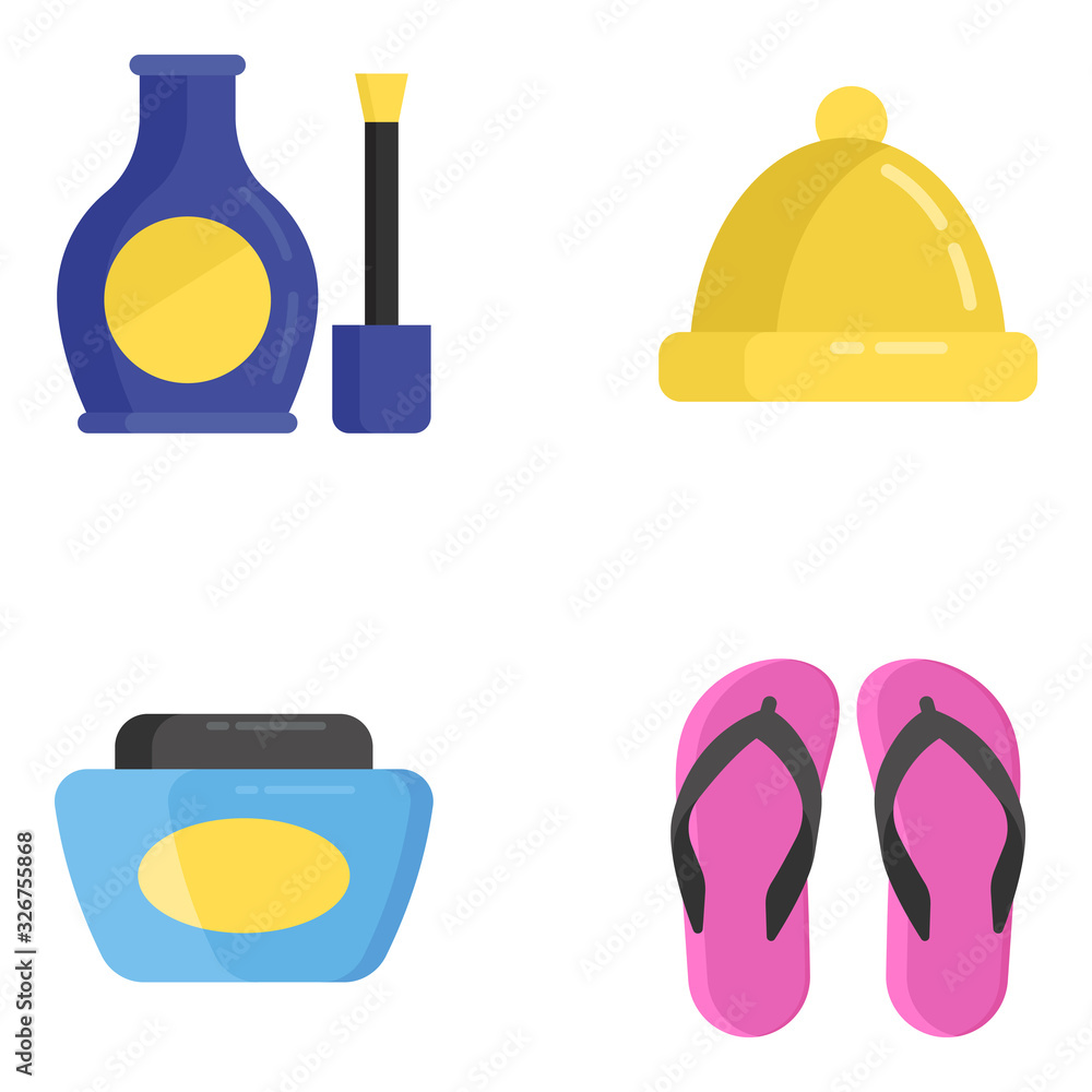 Household Accessories Flat Icons Pack Household Accessories Flat Icons Pack