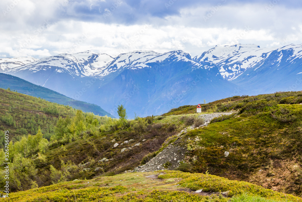 Aurlandsfjellet mountain road in Norway