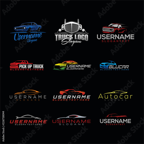 car truck suv logo design vector set mini set art