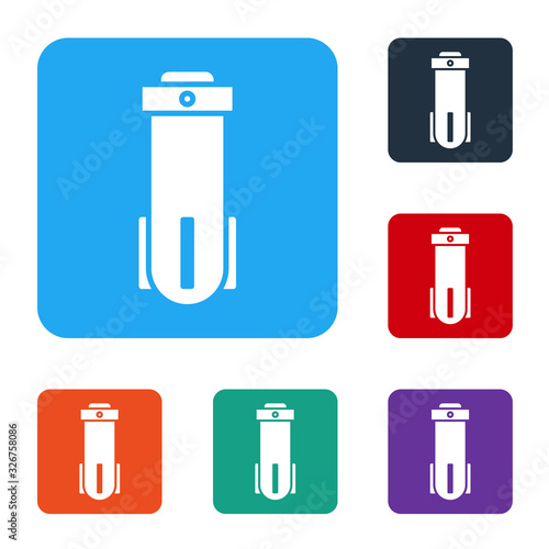 White Water filter icon isolated on white background. System for filtration of water. Reverse osmosis system. Set icons in color square buttons. Vector Illustration