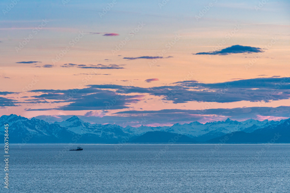 View from cruising the cook inlet from the Anchorage.