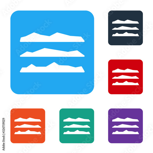 White Strips of cocaine or heroin drug icon isolated on white background. Set icons in color square buttons. Vector Illustration