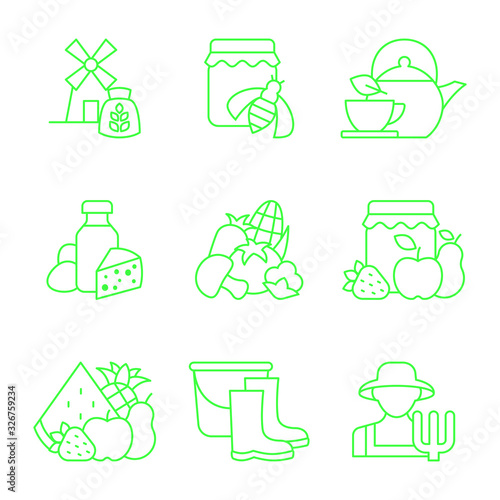 Set of agriculture icons. Vector illustration