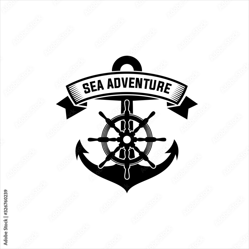 Illustration The Anchors Anchorage and Rope Logo Company in vintage circle line badge designs vector Illustration The Anchors Anchorage and Rope Logo Company in vintage circle line badge designs vector