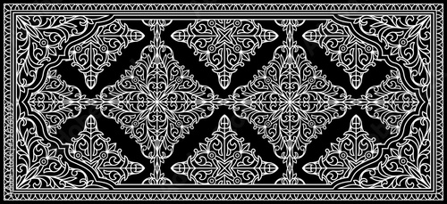 Black and white vintage ornate decorative card