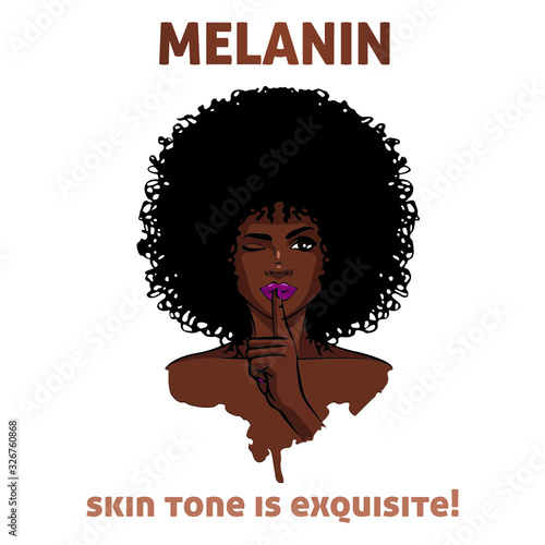 Melanin color girl pose sexy artwork - VECTOR